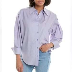 Equipment NWT Sz M Sergine Pleat Sleeve Button-Up Shirt in Languid Lavender